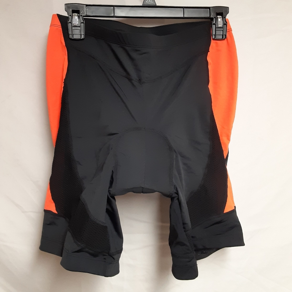 BEROY PADDED BIKING SHORTS Black/Orange Poly/Spandex WOMENS Size 2XL.